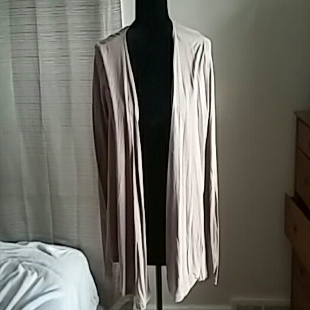 High low open-front cardigan